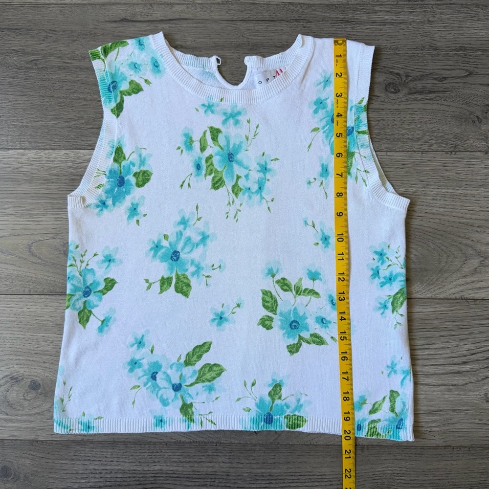 Vintage Options by Adrienne Vittadini Floral Sleeveless Knit Top - Size Medium - Picture 3 of 5
